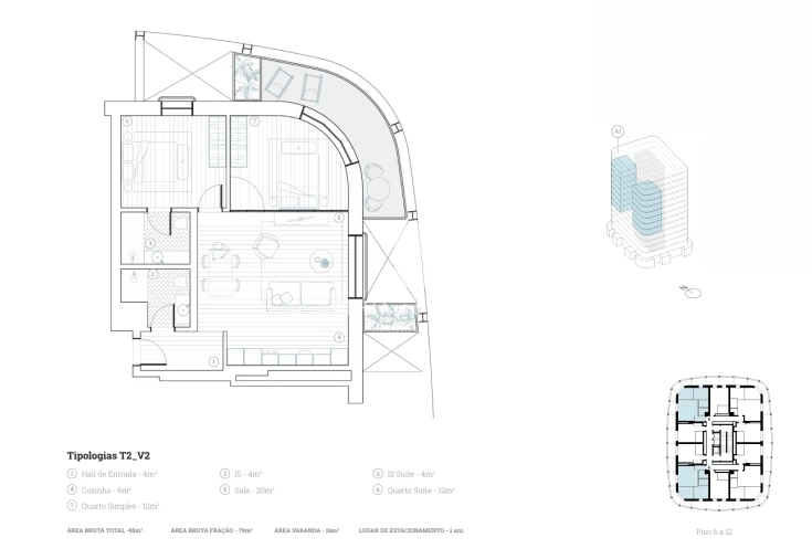Apartamento T2 para Venda em Paranhos Planta 1