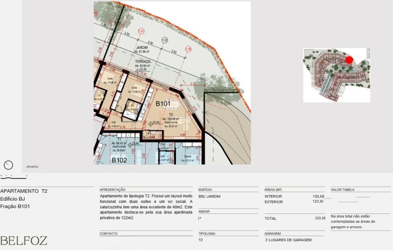 Apartamento T2 para Venda em Aldoar, Foz do Douro e Nevogilde Planta 1
