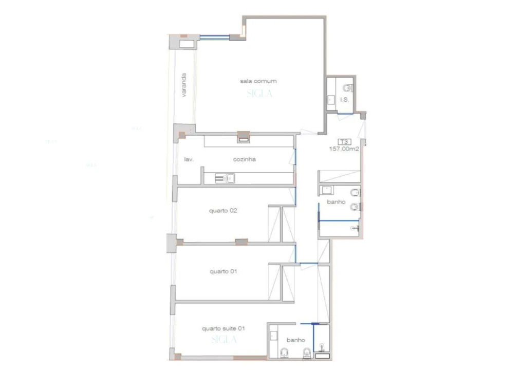 Apartamento T3 para Venda em Cedofeita, Santo Ildefonso, Sé, Miragaia, São Nicolau e Vitória Planta 3