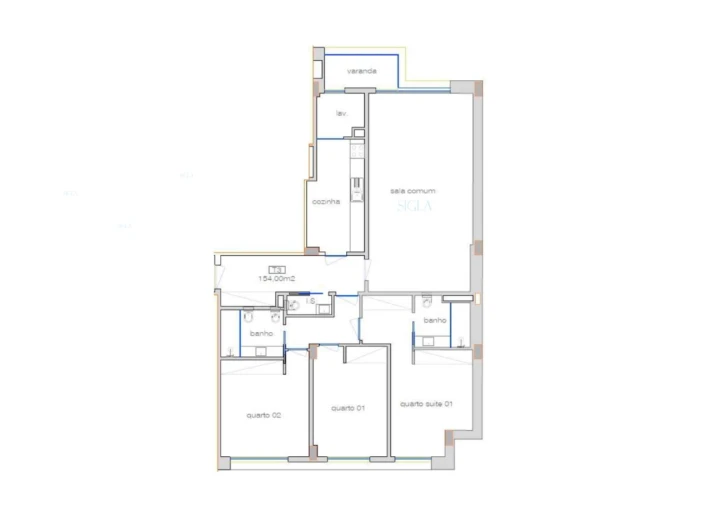 Apartamento T3 para Venda em Cedofeita, Santo Ildefonso, Sé, Miragaia, São Nicolau e Vitória Planta 1