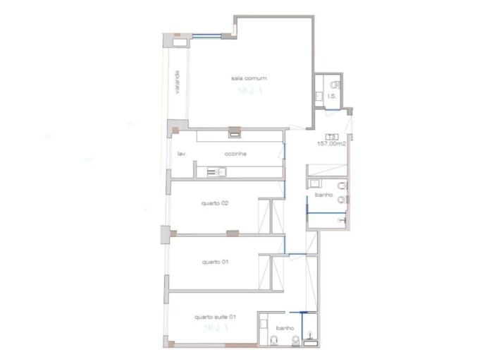 Apartamento T3 para Venda em Cedofeita, Santo Ildefonso, Sé, Miragaia, São Nicolau e Vitória Planta 2