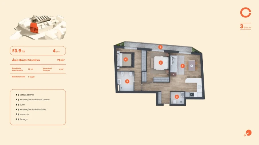 Apartamento T2 para Venda em Lordelo do Ouro e Massarelos Planta 1