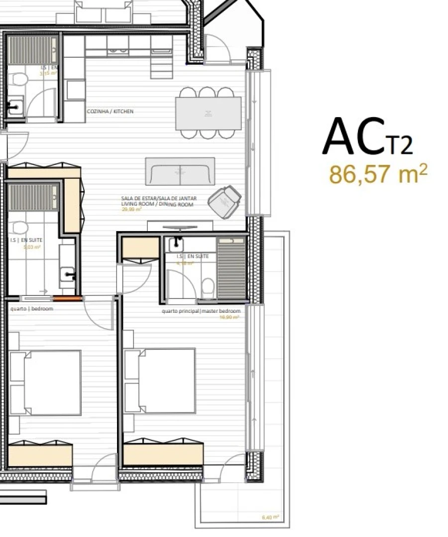 Apartamento T2 para Venda em Portimão Planta 1