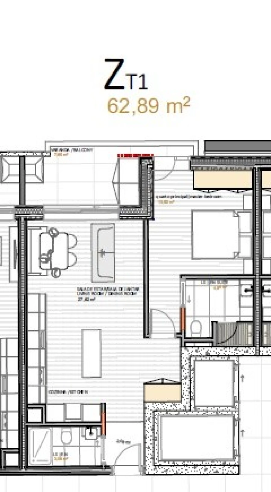 Apartamento T1 para Venda em Portimão Planta 1