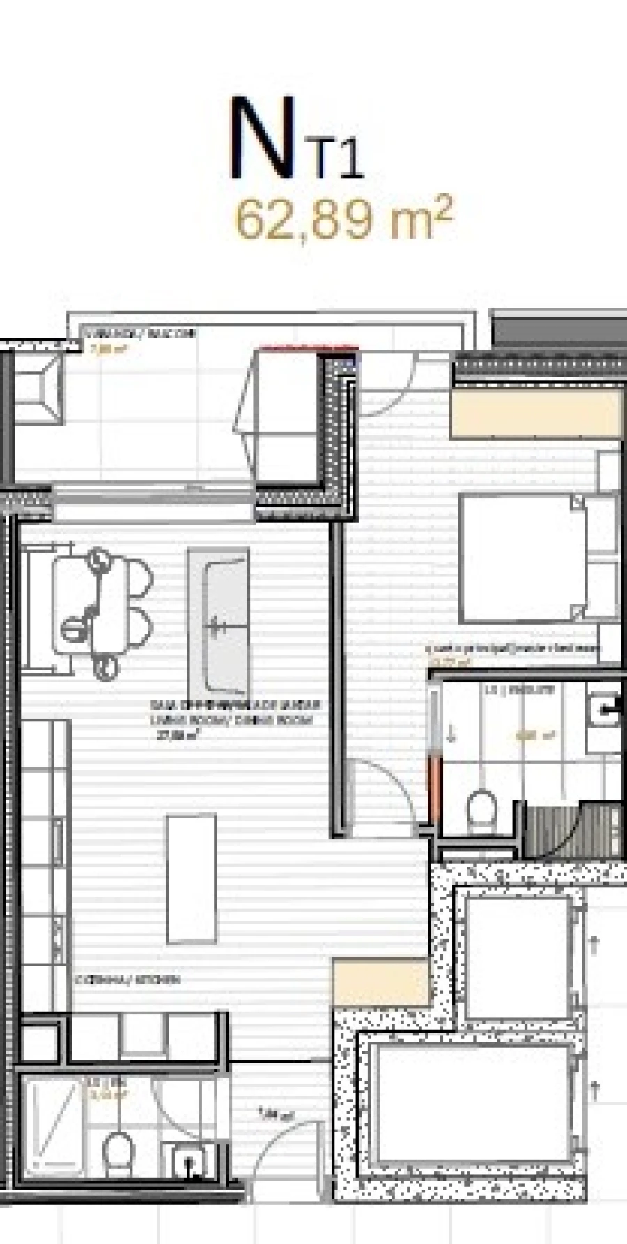 Apartamento T1 para Venda em Portimão Planta 1