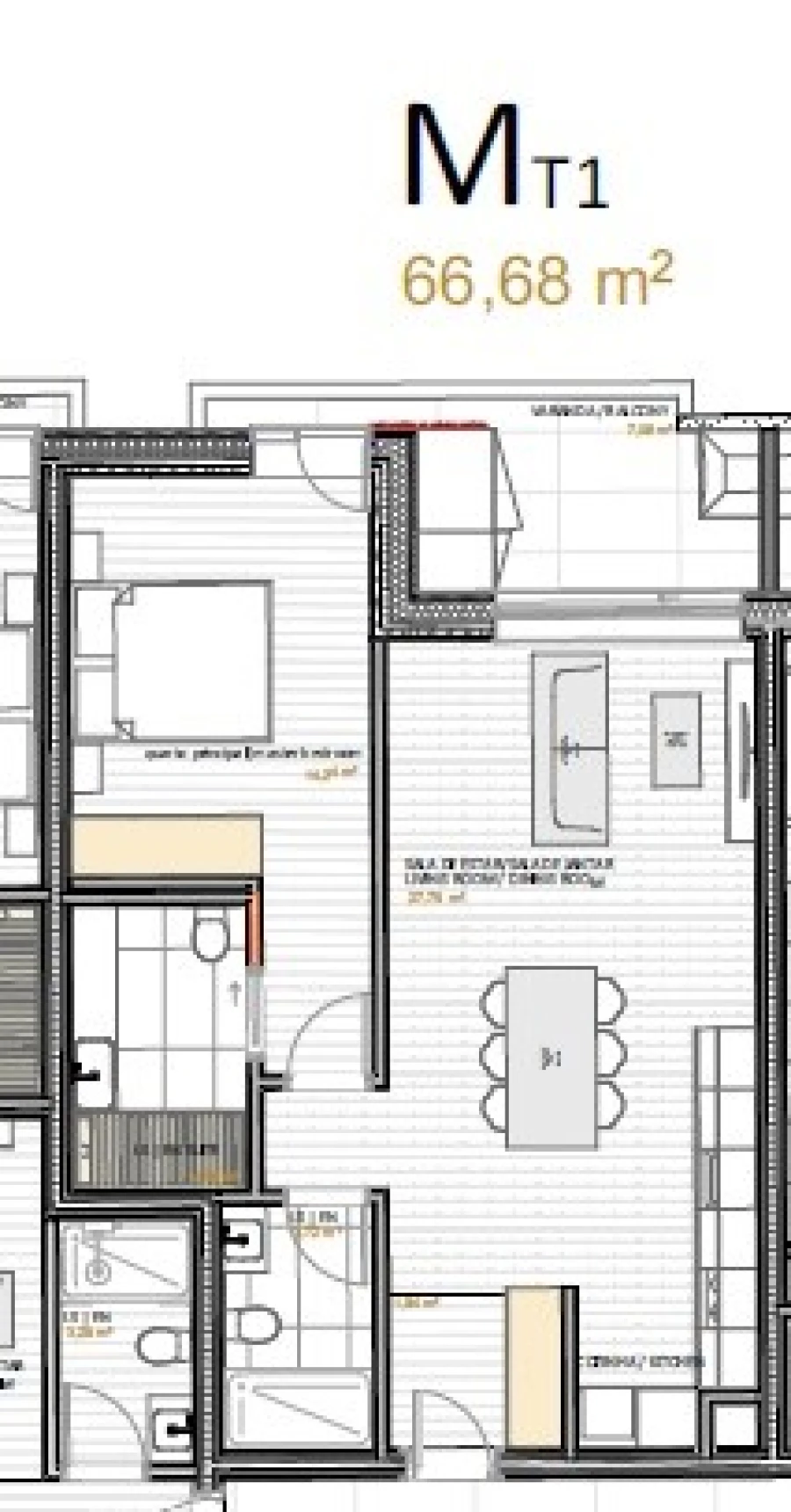 Apartamento T1 para Venda em Portimão Planta 1