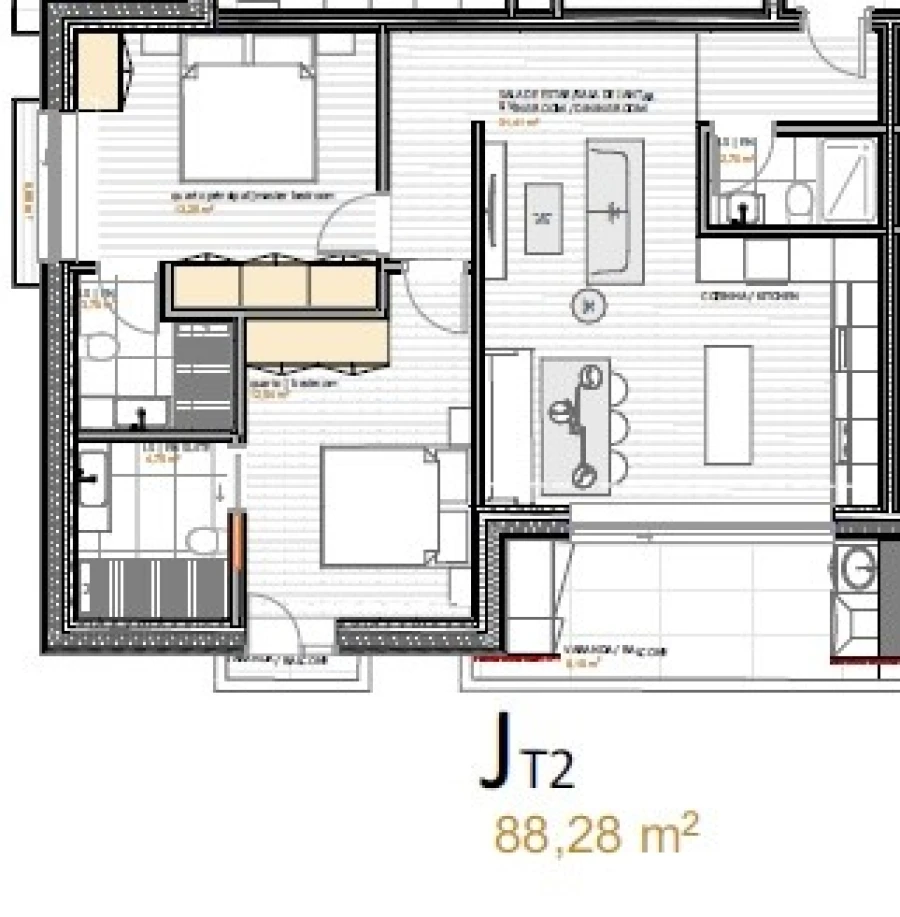 Apartamento T2 para Venda em Portimão Planta 1