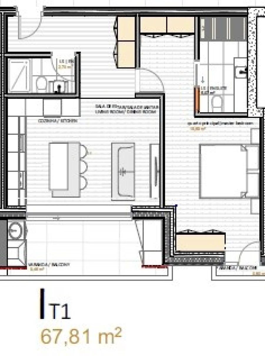Apartamento T1 para Venda em Portimão Planta 1