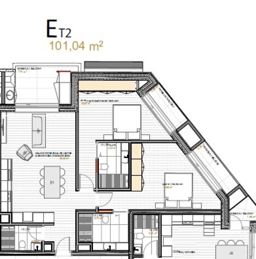 Apartamento T2 para Venda em Portimão Planta 1