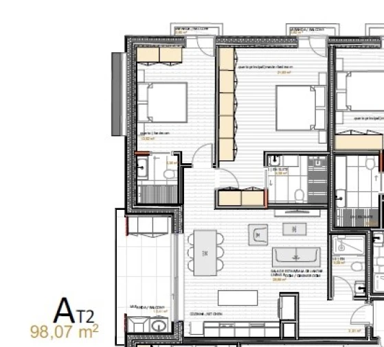 Apartamento T2 para Venda em Portimão Planta 1