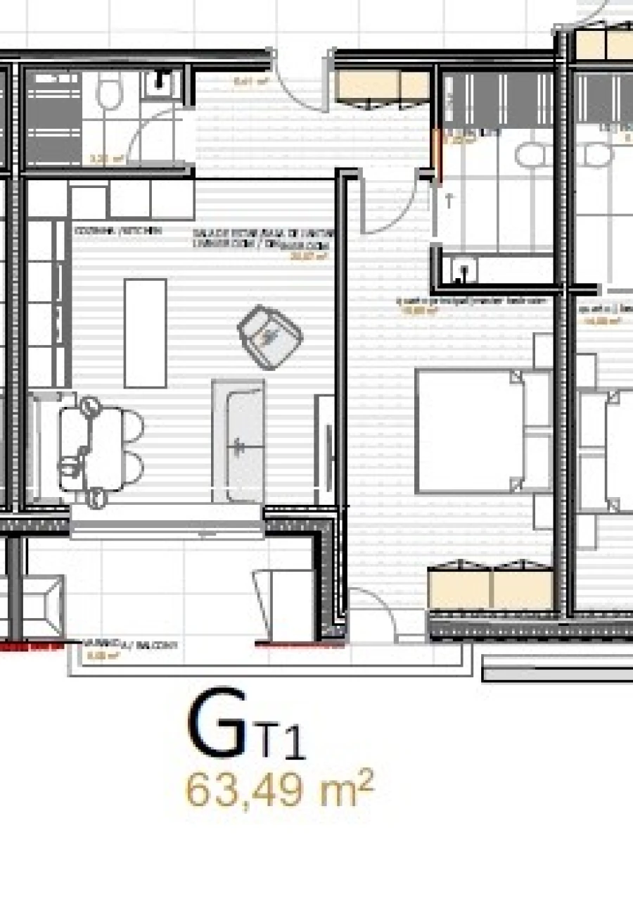 Apartamento T1 para Venda em Portimão Planta 1