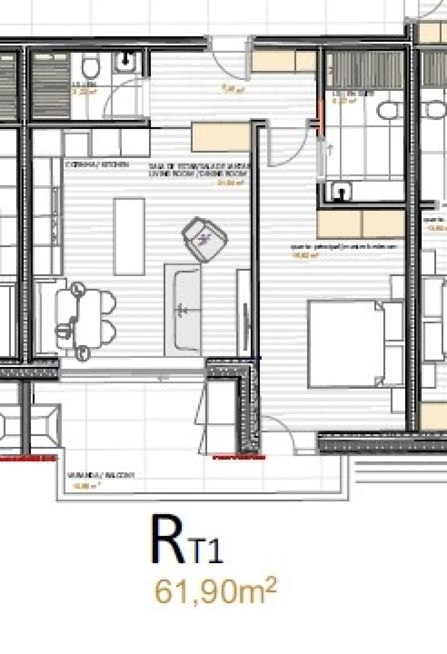 Apartamento T1 para Venda em Portimão Planta 1