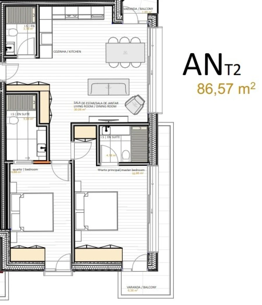 Apartamento T2 para Venda em Portimão Planta 4