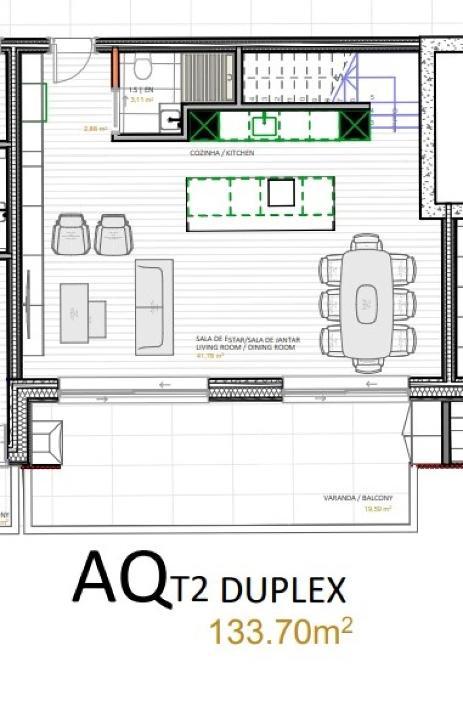 Apartamento T2 para Venda em Portimão Planta 1