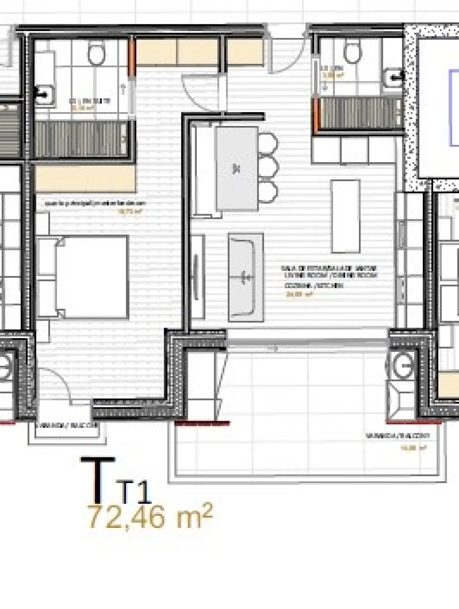 Apartamento T1 para Venda em Portimão Planta 1