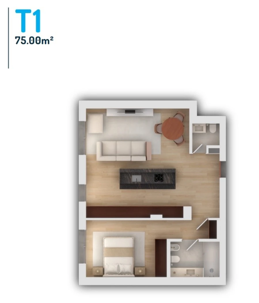 Apartamento T1 para Venda em Vila do Conde Planta 1