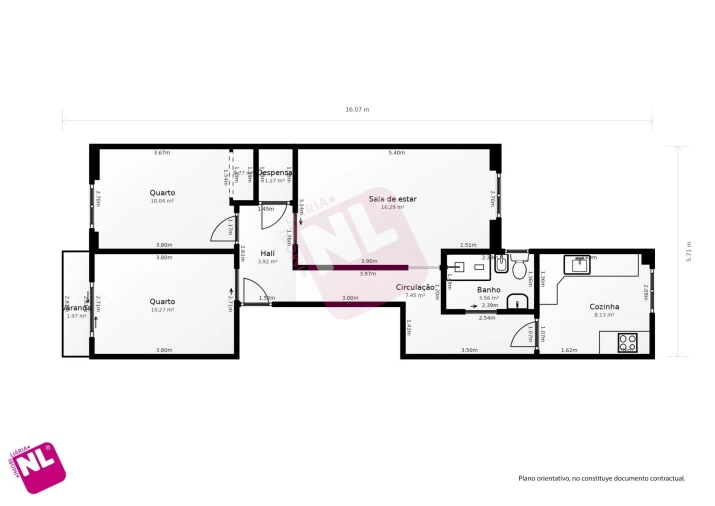 Apartamento T2 para Arrendamento em Benfica Planta 1