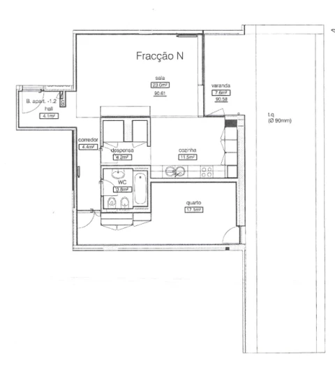 Apartamento T1 para Venda em Santa Marinha e São Pedro da Afurada