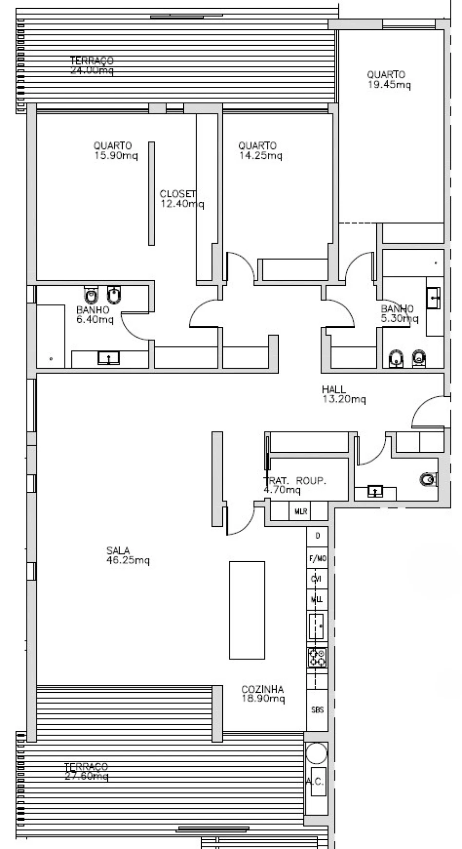 Apartamento T3 para Venda em Carcavelos e Parede Planta 1