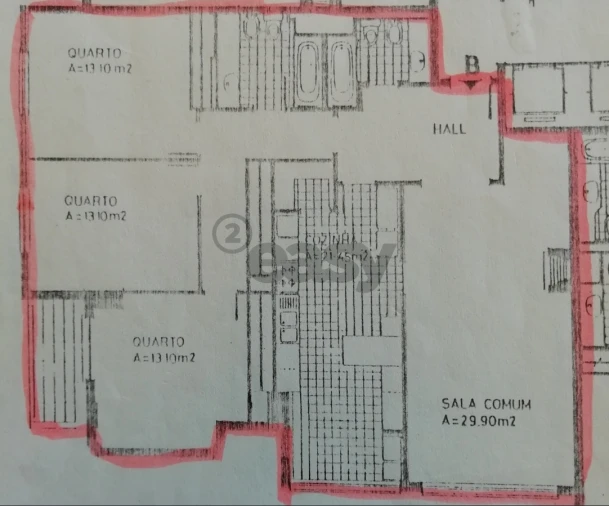 Apartamento T3 para Venda em Carnaxide e Queijas Planta 1