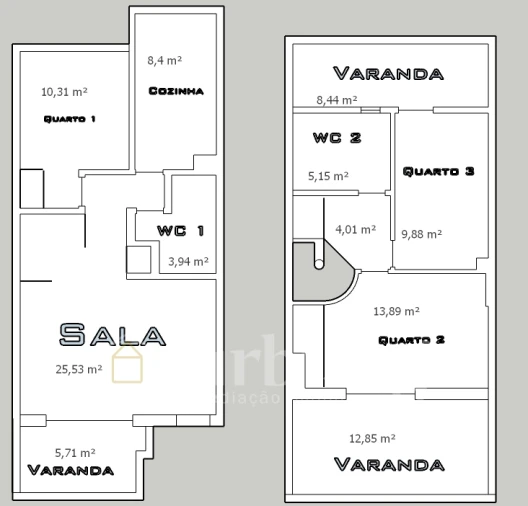 Apartamento T3 para Venda em Quiaios Planta 1