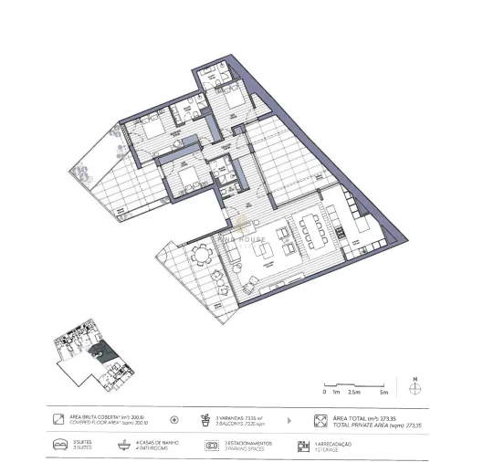Apartamento T3 para Venda em Santo António Planta 1