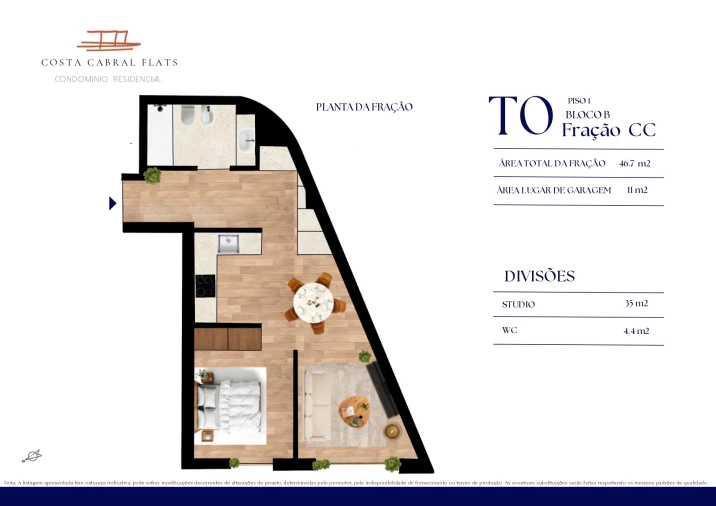 Apartamento T0 para Venda em Paranhos Planta 1