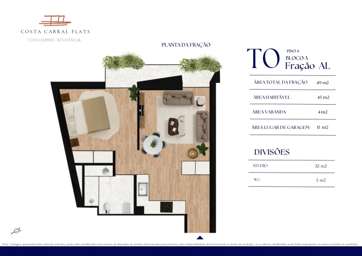 Apartamento T0 para Venda em Paranhos Planta 1