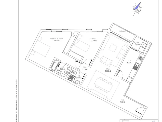 Apartamento T2 para Venda em Caniço Planta 1