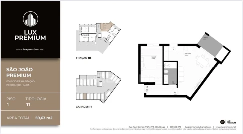 Apartamento T1 para Venda em Pedrouços