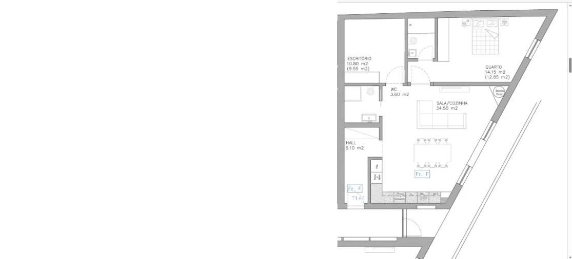 Apartamento T1 para Venda em Esgueira Planta 1