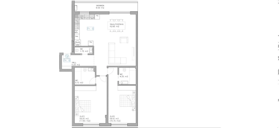 Apartamento T2 para Venda em Esgueira Planta 1