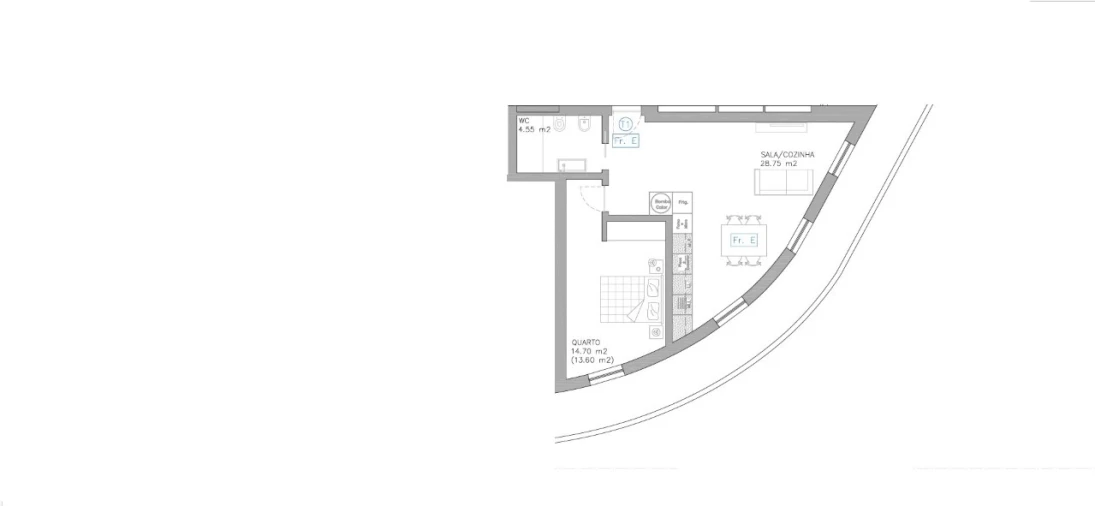Apartamento T1 para Venda em Esgueira Planta 1