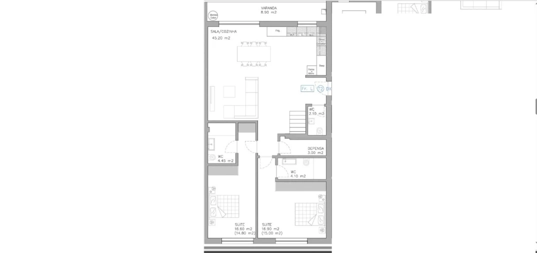 Apartamento T2 para Venda em Esgueira Planta 1