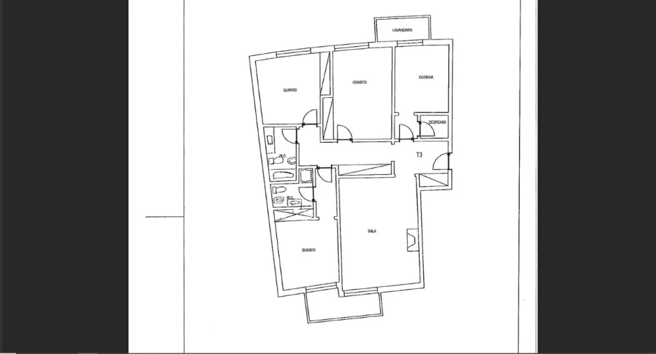 Apartamento T3 para Venda em Glória e Vera Cruz Planta 1