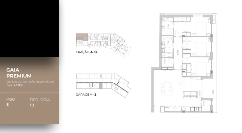 Apartamento T3 para Venda em Oliveira do Douro Planta 1