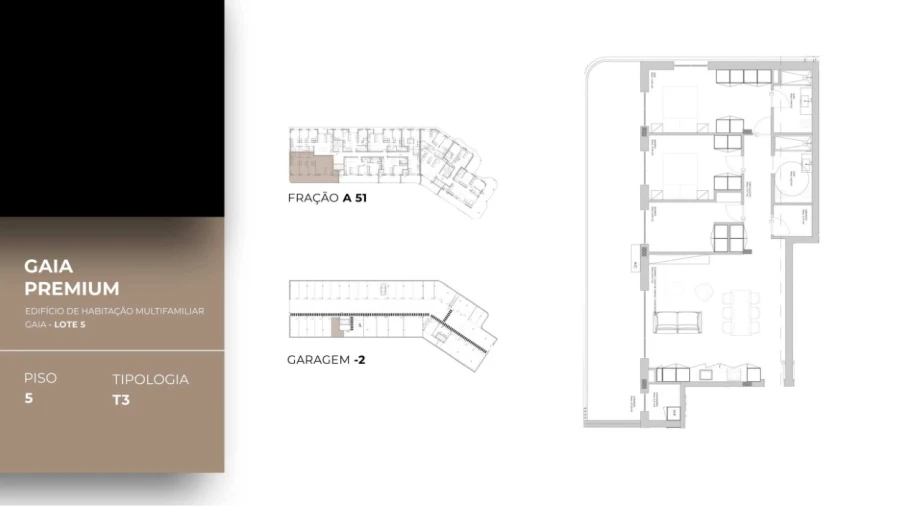 Apartamento T3 para Venda em Oliveira do Douro Planta 1