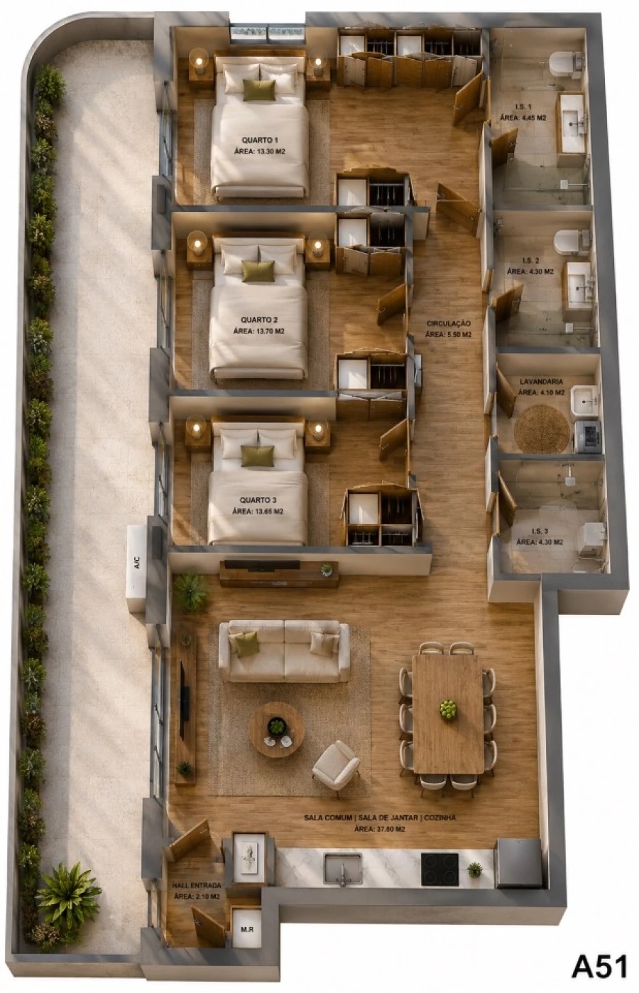 Apartamento T3 para Venda em Oliveira do Douro Planta 1