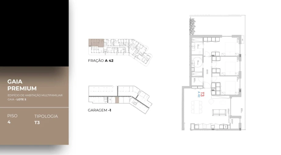 Apartamento T3 para Venda em Oliveira do Douro Planta 1