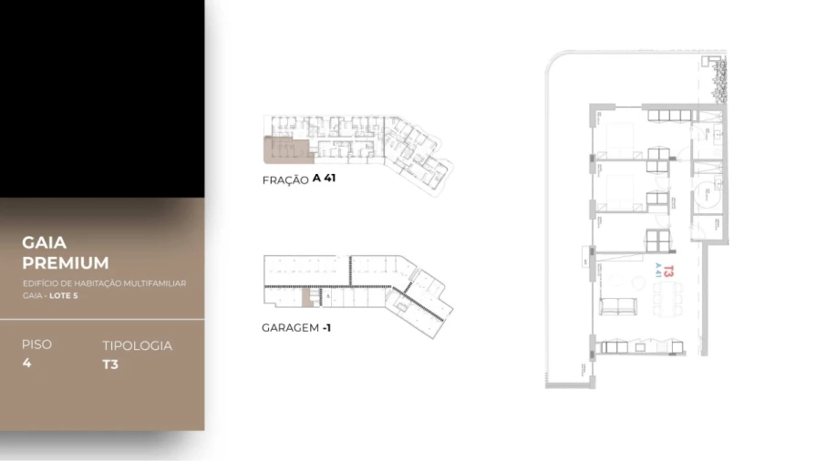 Apartamento T3 para Venda em Oliveira do Douro Planta 1