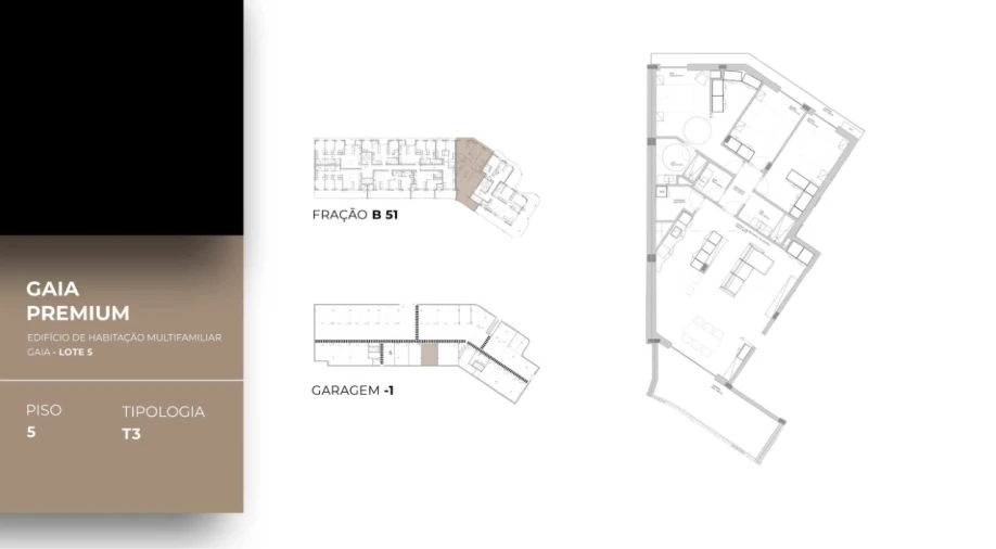 Apartamento T3 para Venda em Oliveira do Douro Planta 1
