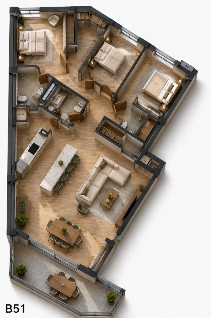Apartamento T3 para Venda em Oliveira do Douro Planta 1