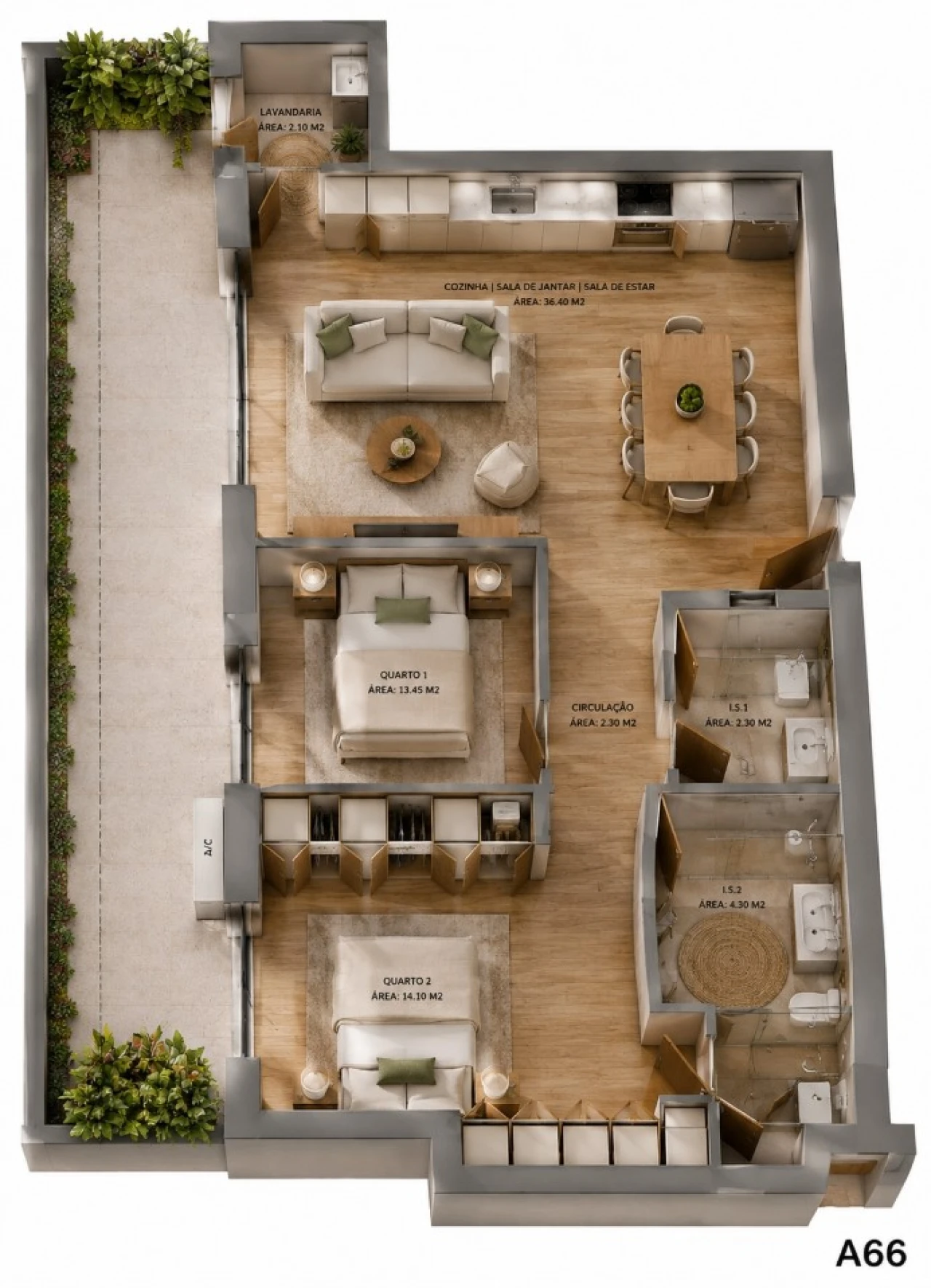 Apartamento T2 para Venda em Oliveira do Douro Planta 2