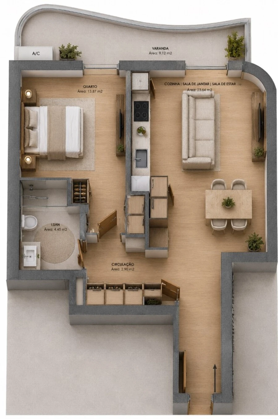 Apartamento T1 para Venda em Oliveira do Douro Planta 1