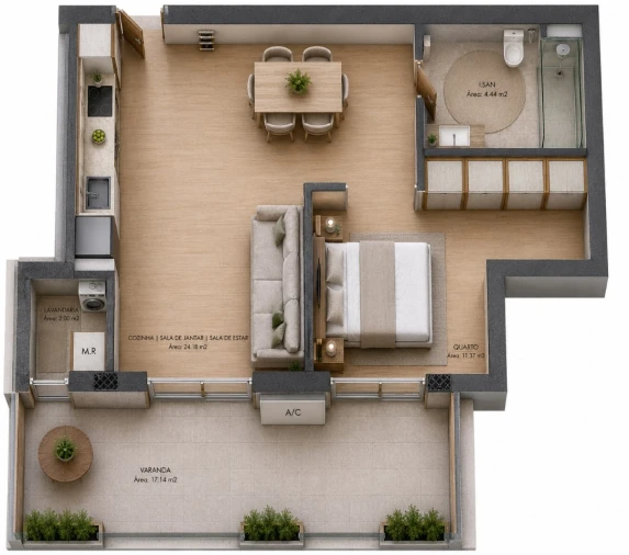 Apartamento T1 para Venda em Oliveira do Douro Planta 1