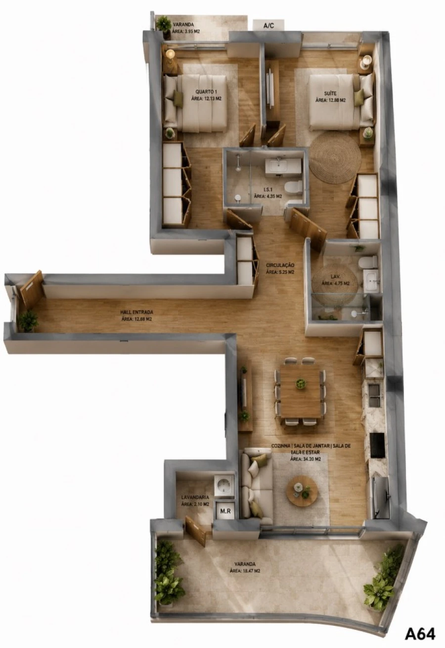 Apartamento T2 para Venda em Oliveira do Douro Planta 1