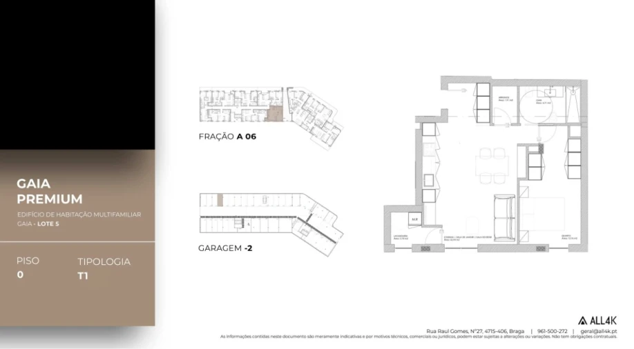 Apartamento T1 para Venda em Oliveira do Douro Planta 1