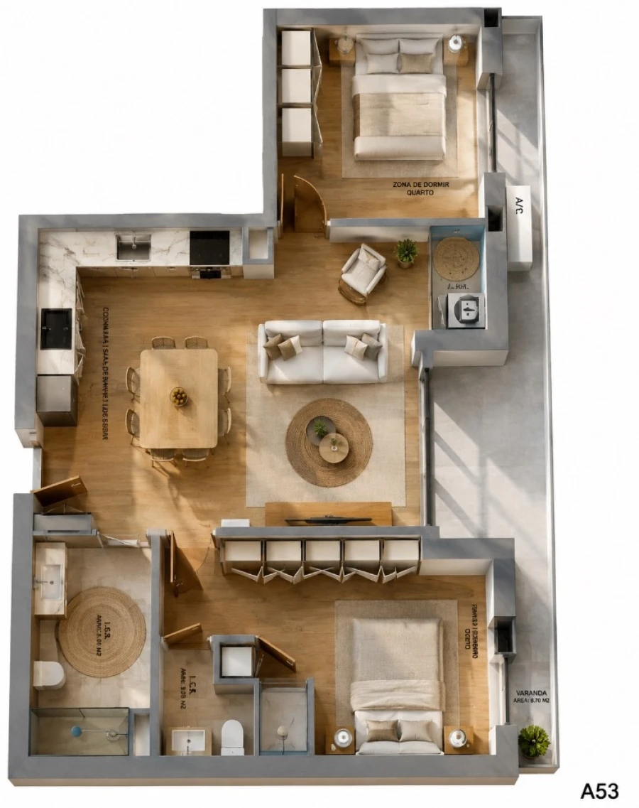 Apartamento T2 para Venda em Oliveira do Douro Planta 1