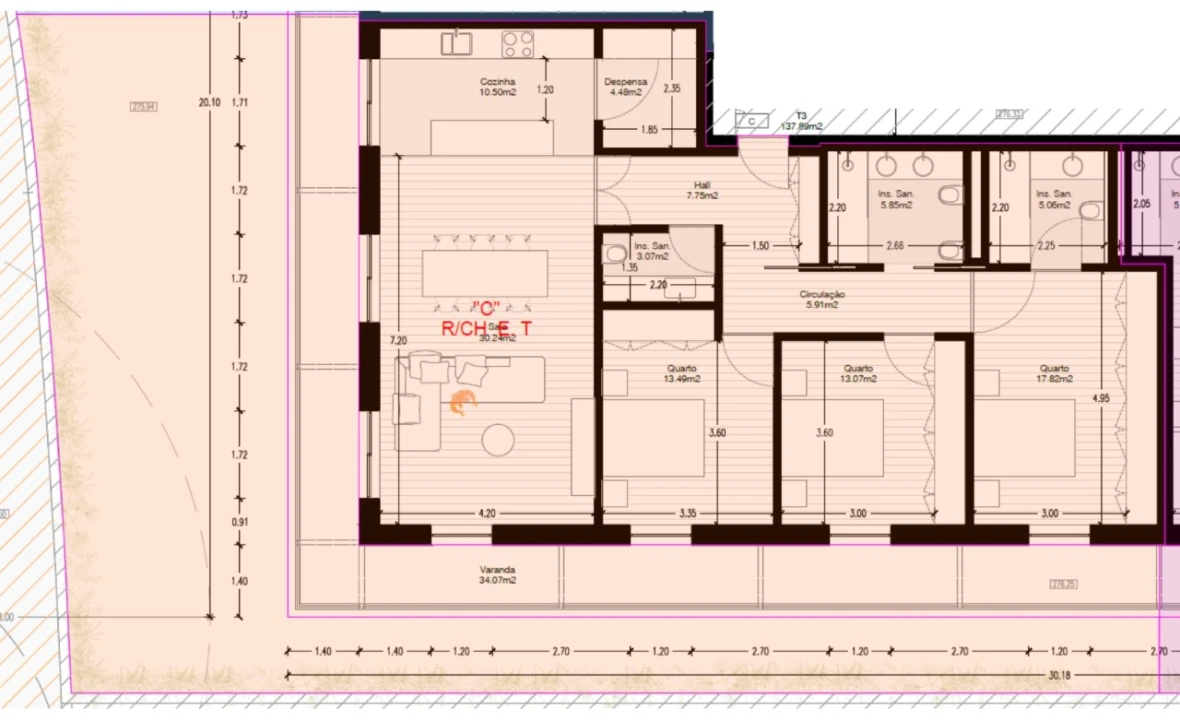 Apartamento T3 para Venda em Real, Ataíde e Oliveira Planta 2