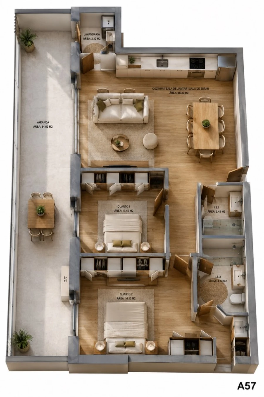 Apartamento T2 para Venda em Oliveira do Douro Planta 1